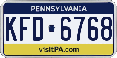 PA license plate KFD6768