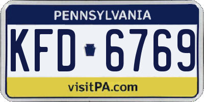 PA license plate KFD6769