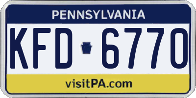 PA license plate KFD6770