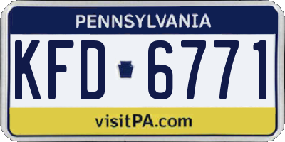 PA license plate KFD6771