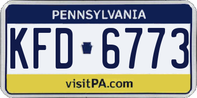 PA license plate KFD6773