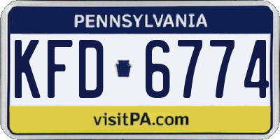 PA license plate KFD6774