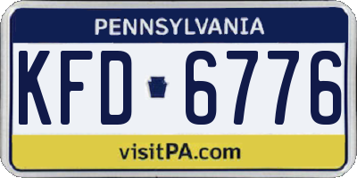 PA license plate KFD6776
