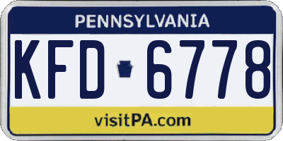 PA license plate KFD6778
