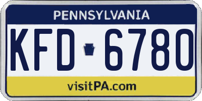 PA license plate KFD6780