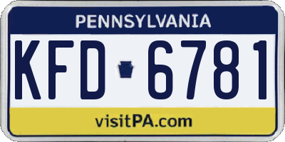 PA license plate KFD6781