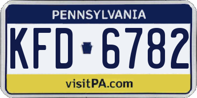 PA license plate KFD6782