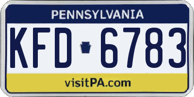 PA license plate KFD6783