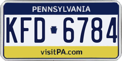 PA license plate KFD6784
