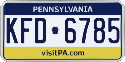 PA license plate KFD6785