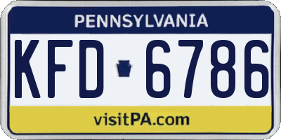 PA license plate KFD6786