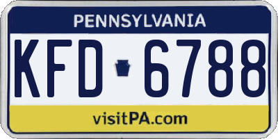 PA license plate KFD6788