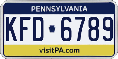 PA license plate KFD6789