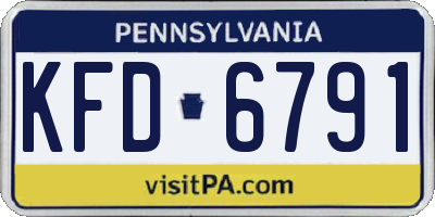 PA license plate KFD6791