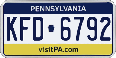 PA license plate KFD6792