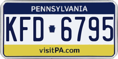 PA license plate KFD6795