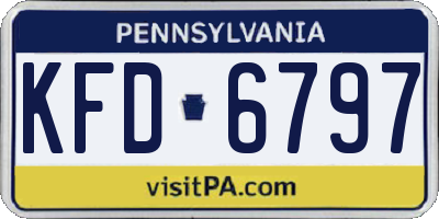 PA license plate KFD6797