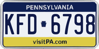 PA license plate KFD6798
