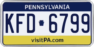PA license plate KFD6799