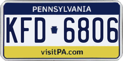 PA license plate KFD6806