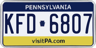 PA license plate KFD6807