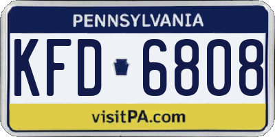 PA license plate KFD6808