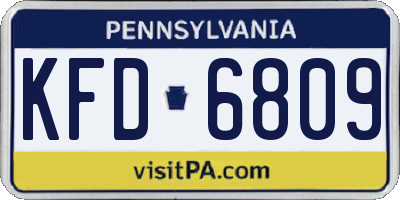 PA license plate KFD6809