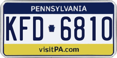 PA license plate KFD6810