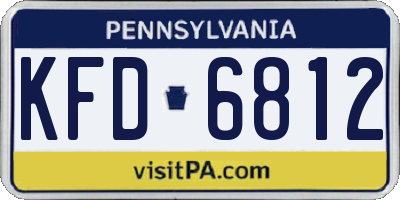 PA license plate KFD6812