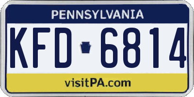 PA license plate KFD6814