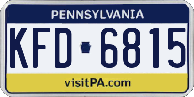 PA license plate KFD6815