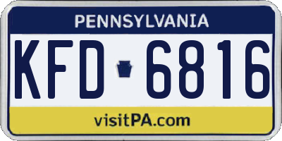 PA license plate KFD6816