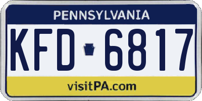 PA license plate KFD6817