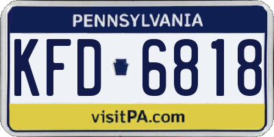 PA license plate KFD6818