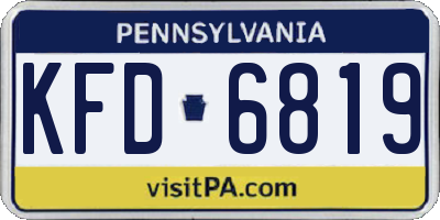 PA license plate KFD6819
