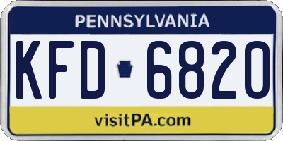 PA license plate KFD6820