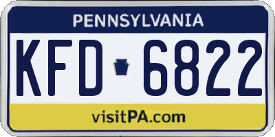 PA license plate KFD6822