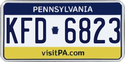 PA license plate KFD6823