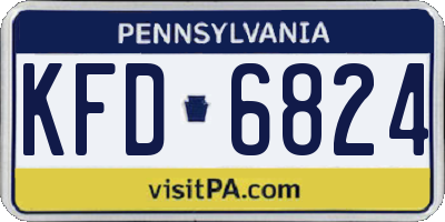 PA license plate KFD6824