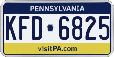 PA license plate KFD6825