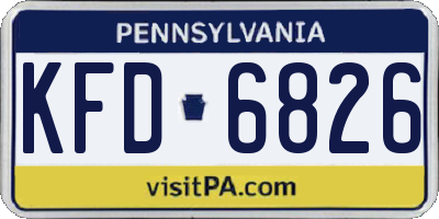 PA license plate KFD6826