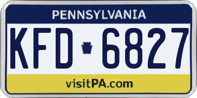 PA license plate KFD6827