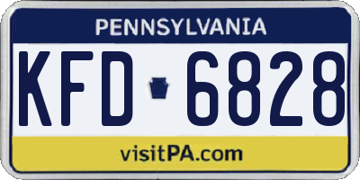 PA license plate KFD6828