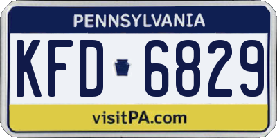PA license plate KFD6829