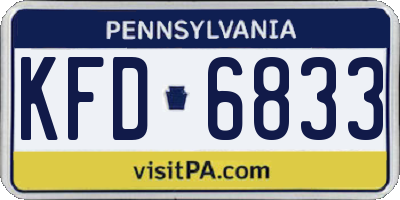 PA license plate KFD6833