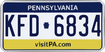 PA license plate KFD6834