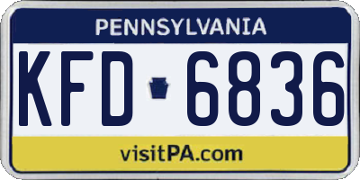 PA license plate KFD6836