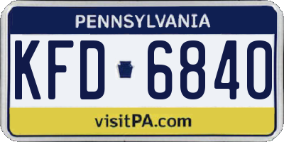 PA license plate KFD6840