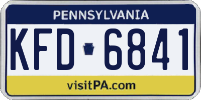 PA license plate KFD6841