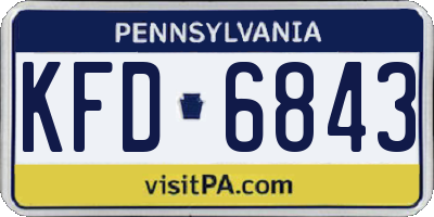PA license plate KFD6843
